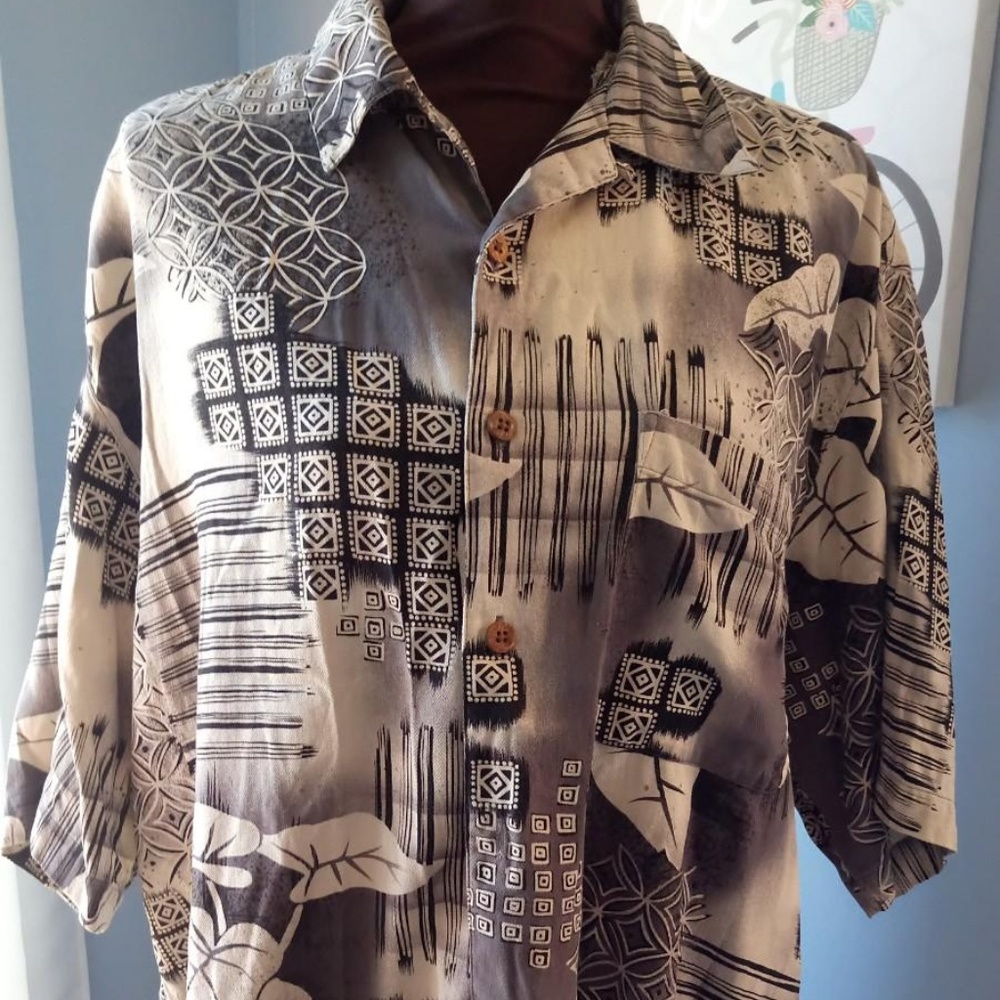Black Floral Hawaiian Shirt Boca Classics Island